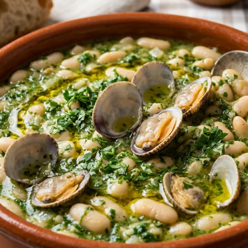 Alubias en salsa verde con berberechos