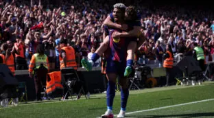 El Barça consolida su liderato ante el Rayo con un gol de Araujo