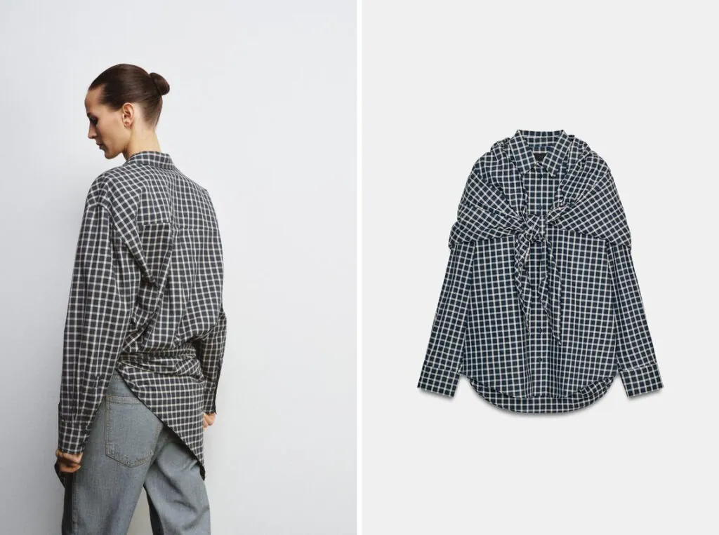 Propuesta de camisa con pañuelo a juego de Zara. (PVP: 39.95€)