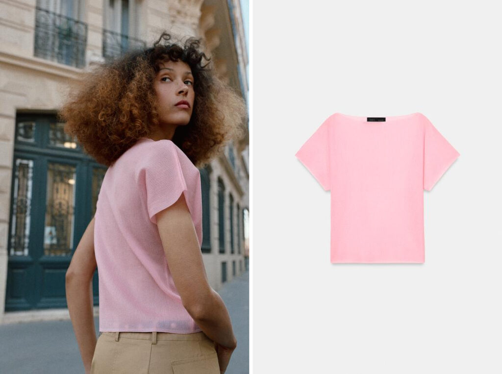 Camiseta rosa palo de Zara. (PVP: 22.95€)