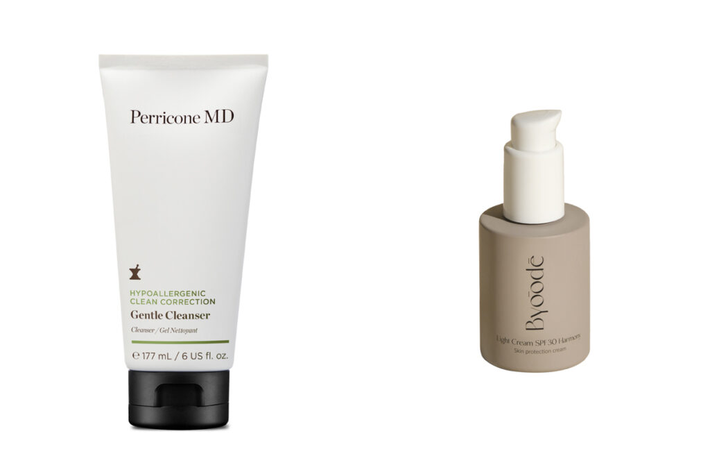PERRICONE MD Limpiador suave (PVP: 43€) // BYOODE Crema solar (PVP: 55€)