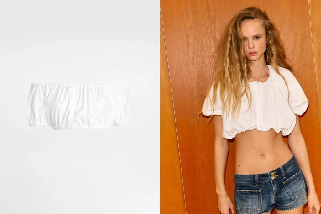 Crop top blanco. (PVP: DOLCE & GABBANA 550€ vs. ZARA 25.95€)