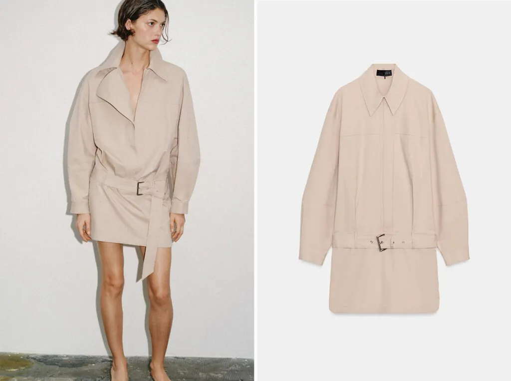 Vestido de Zara inspirado en una gabardina. (PVP: 39.95€)