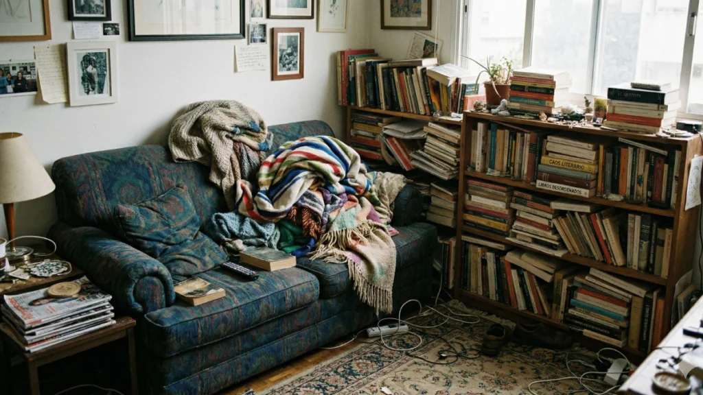 Salón desordenado que genera ruido visual