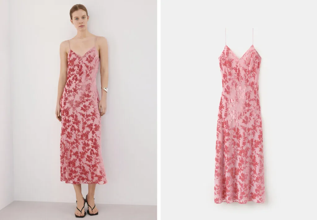 Vestido de flores de estilo lencero de Mango. (PVP: 69.99€)