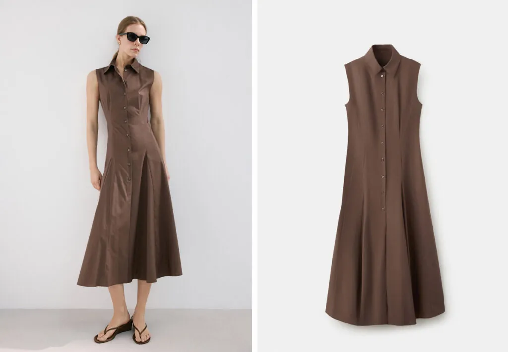 Vestido camisero marrón de Mango. (PVP: 49.99€)