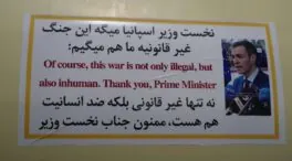 Irán coloca pegatinas con una frase de Sánchez en los misiles con los que ataca a Israel