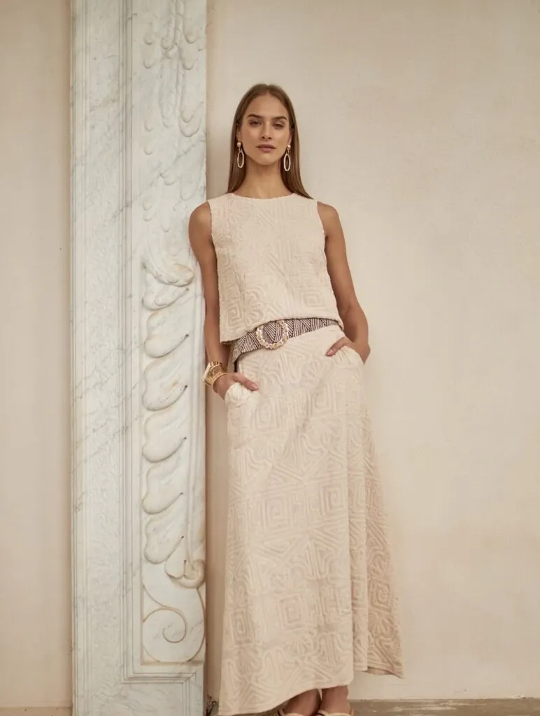 Conjunto blanco de dos piezas de Nekane