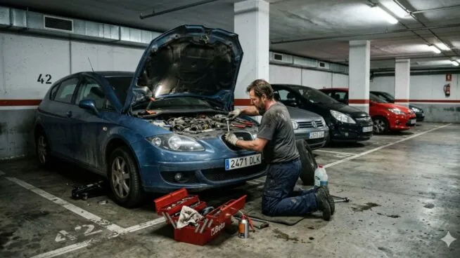 Tus vecinos pueden demandarte si usas tu plaza de garaje como un taller para tu coche, según aclara la Ley de Propiedad Horizontal