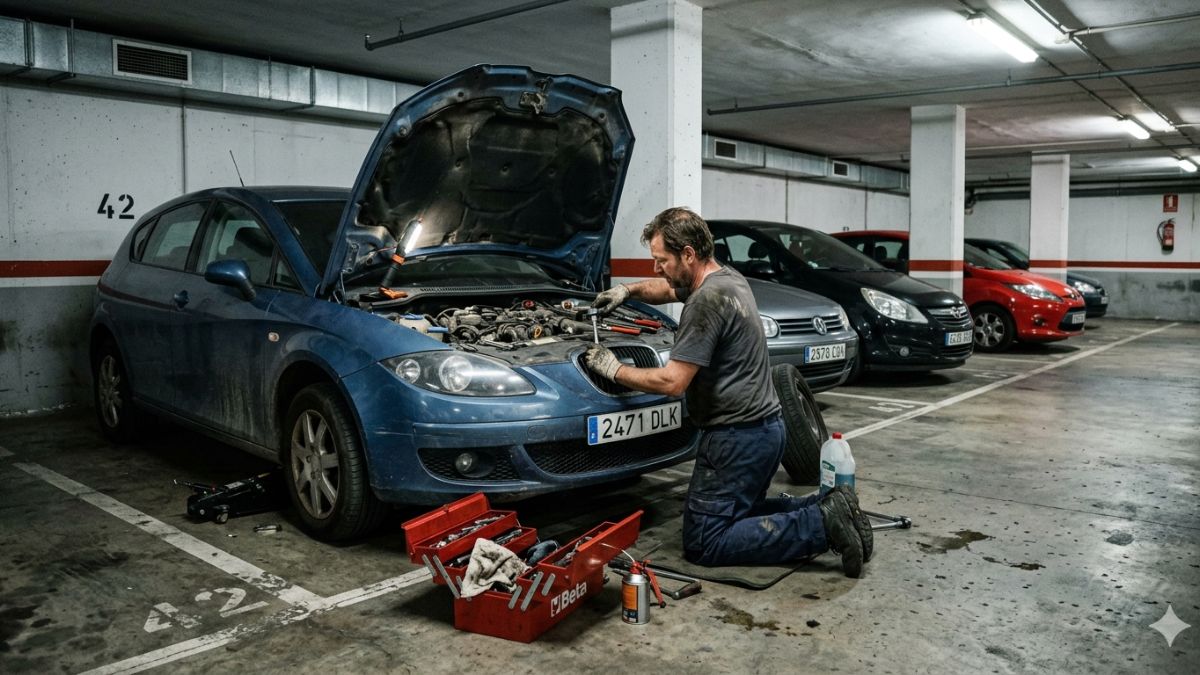 Tus vecinos pueden demandarte si usas tu plaza de garaje como un taller para tu coche, según aclara la Ley de Propiedad Horizontal