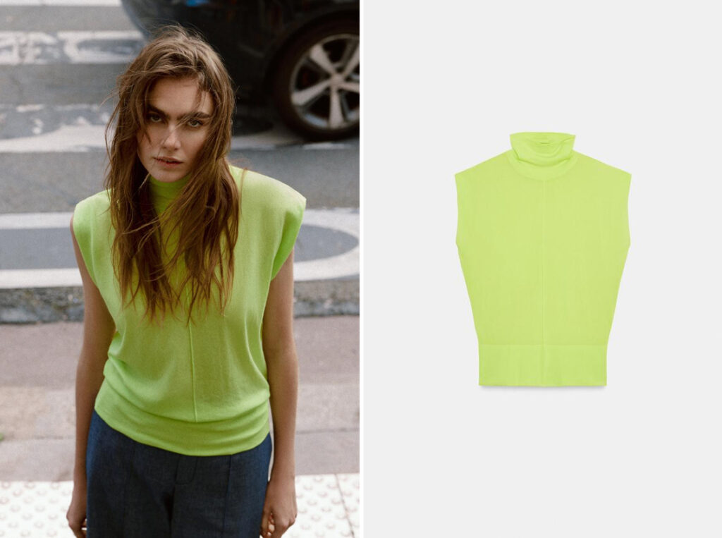 Top verde lima de Zara (PVP: 22.95€)