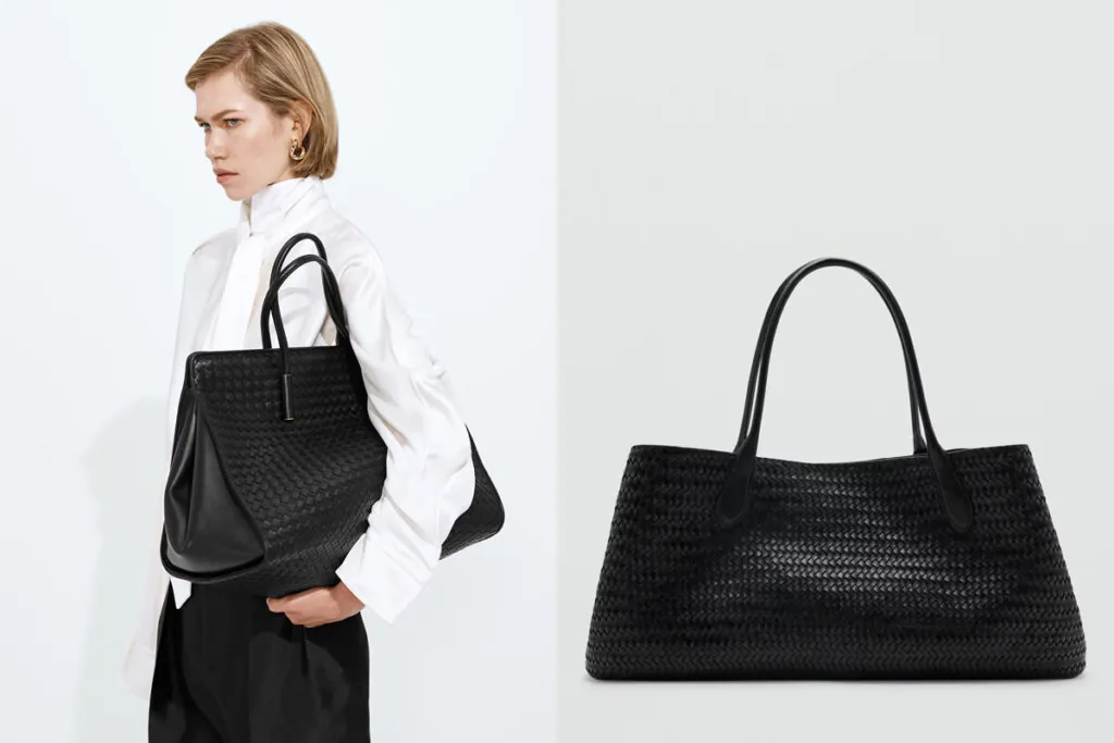 Tote bag trenzado. (PVP: BOTTEGA VENETA 6.500€ vs. MANGO 199€)