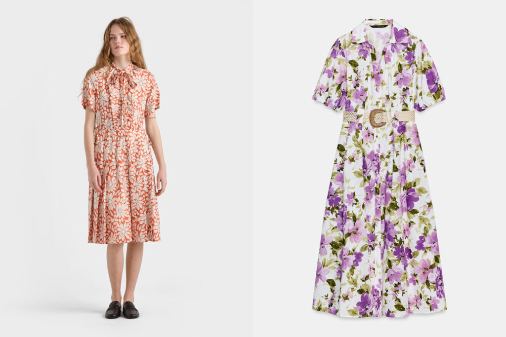 Vestidos camiseros de lujo y low cost