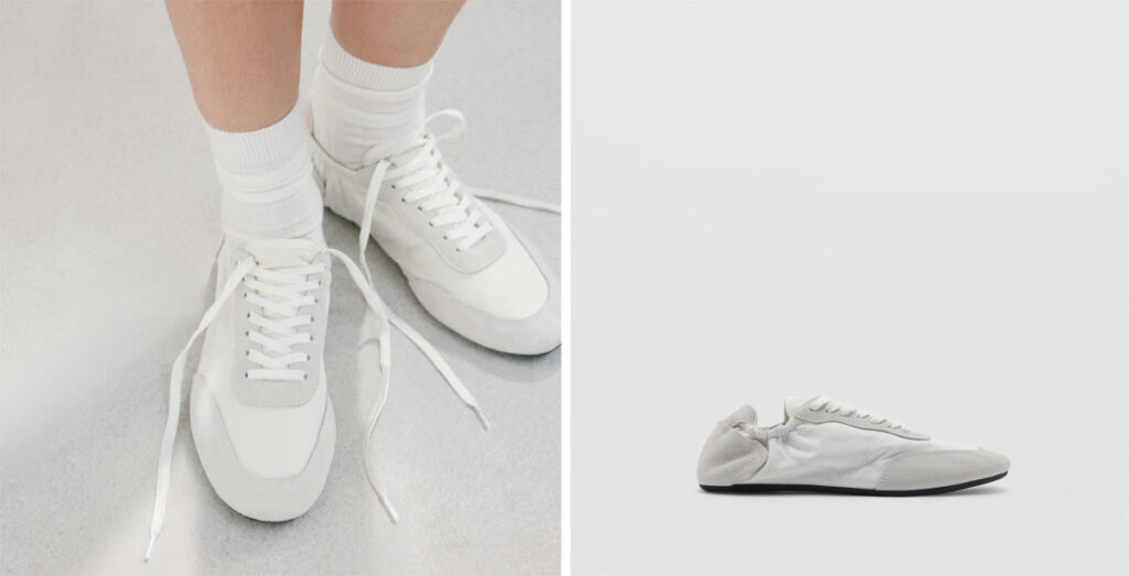 Zapatillas blancas de aire vintage de Mango. (PVP: 39.99€)