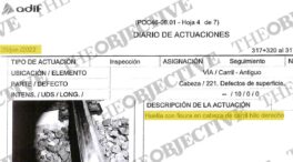 ADIF retiró a escondidas tras el accidente de Adamuz un carril con fisuras ya vistas en 2019