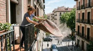 Adiós a sacudir el mantel o las alfombras por la ventana: te puede caer una buena multa, según confirma el BOE y el artículo 7.2 de la LPH