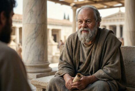 Sócrates, filósofo, avisó a sus 58 años: «El secreto de la felicidad no se encuentra en buscar más, sino en la capacidad de disfrutar con menos»
