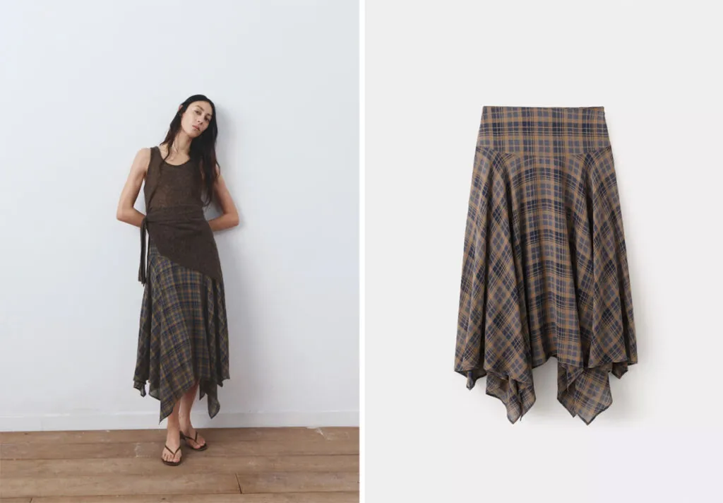 Falda de cuadros de Mango. (PVP: 45.99€)