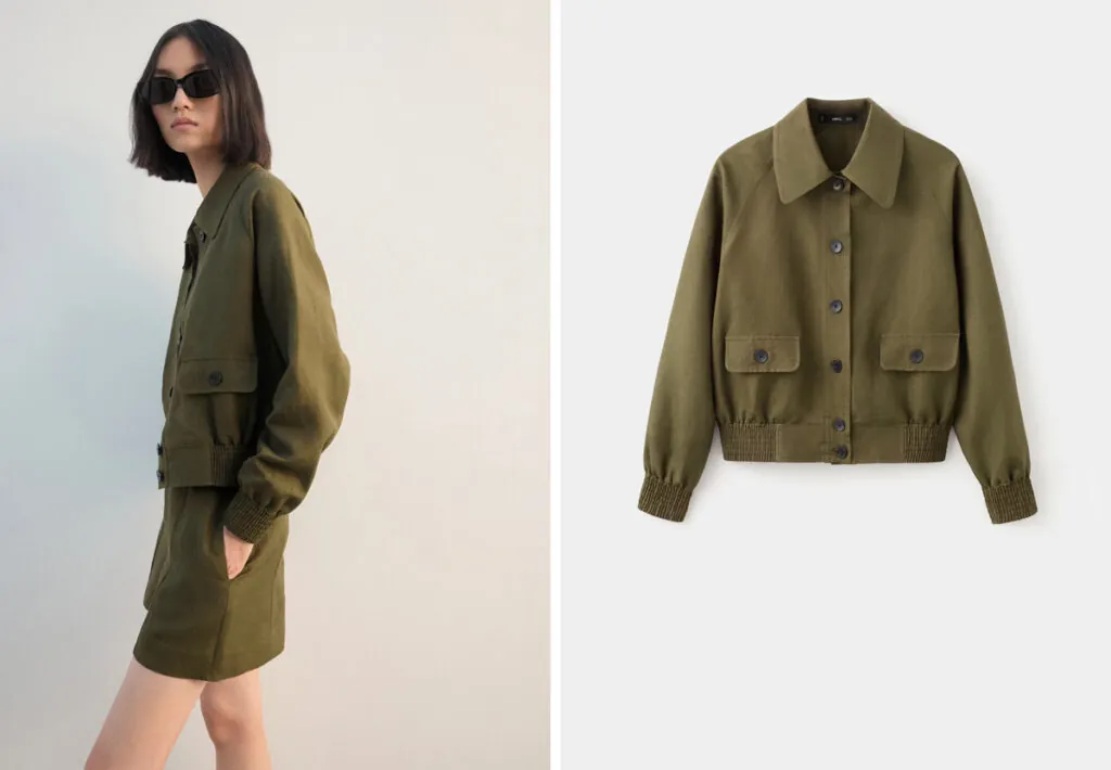 Chaqueta de lino verde de Mango. (PVP: 59.99€)