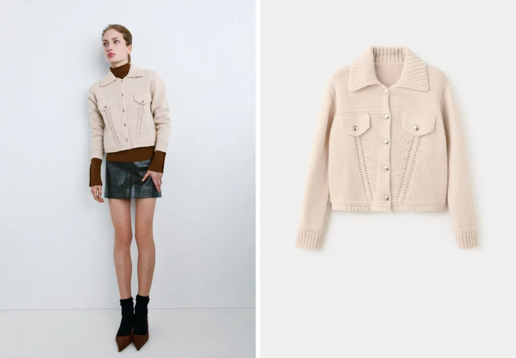 Chaqueta de punto blanca de Mango. (PVP: 25.99€)