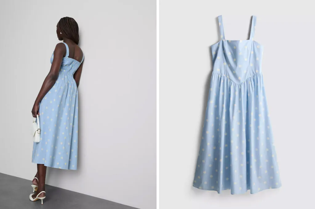 Vestido azul con lunares de Primark. (PVP: 12€)