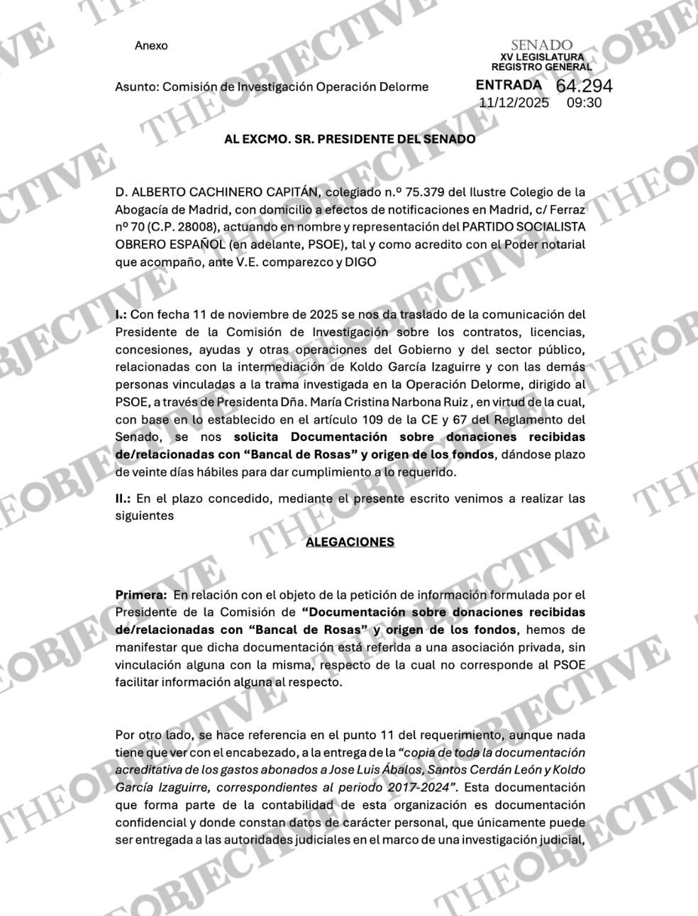 El PSOE niega al Senado las facturas de los tickets de gastos de Ábalos, Koldo y Cerdán