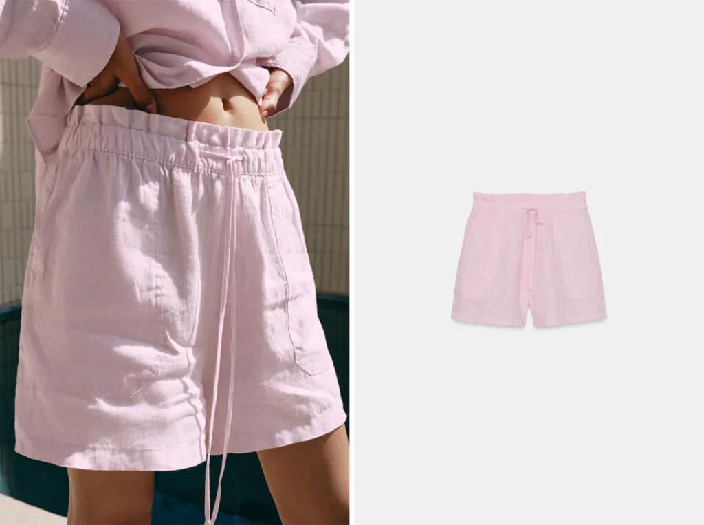 Shorts de lino rosa de Zara. (PVP: 29.95€)