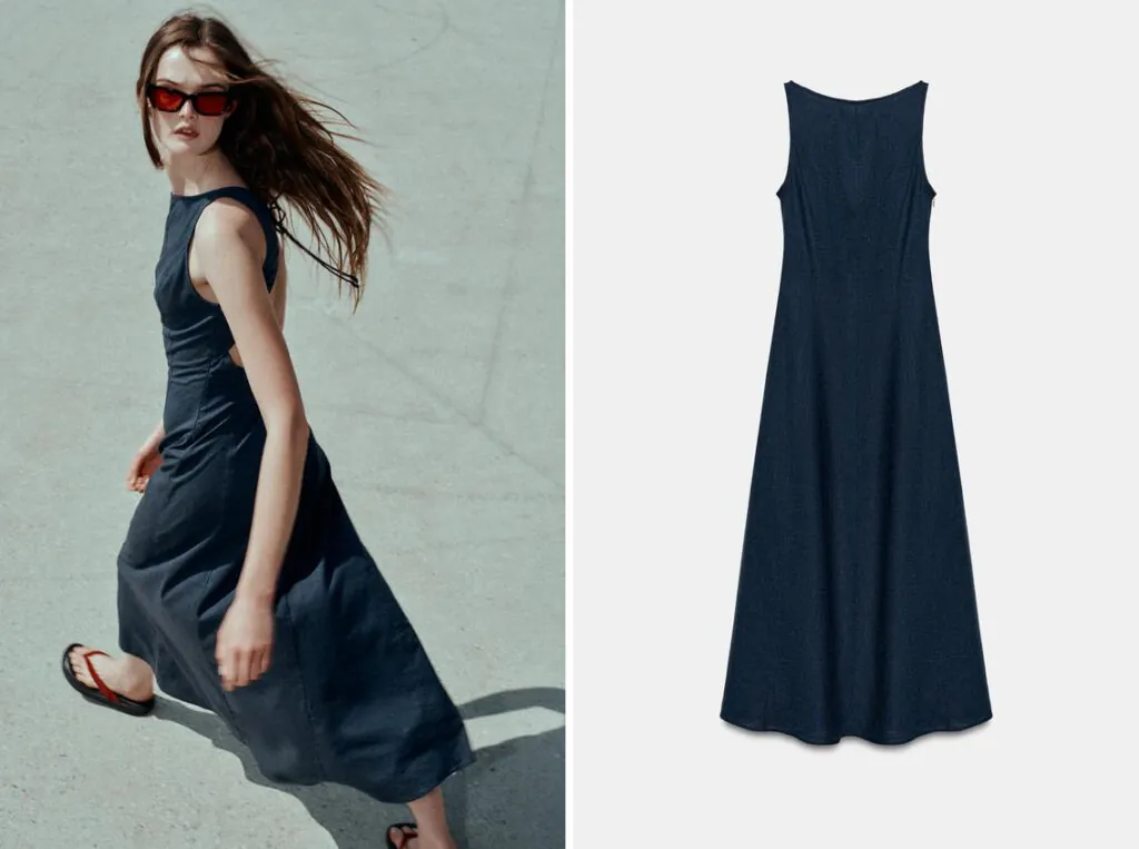 Vestido azul marino de Zara. (PVP: 29.95€)