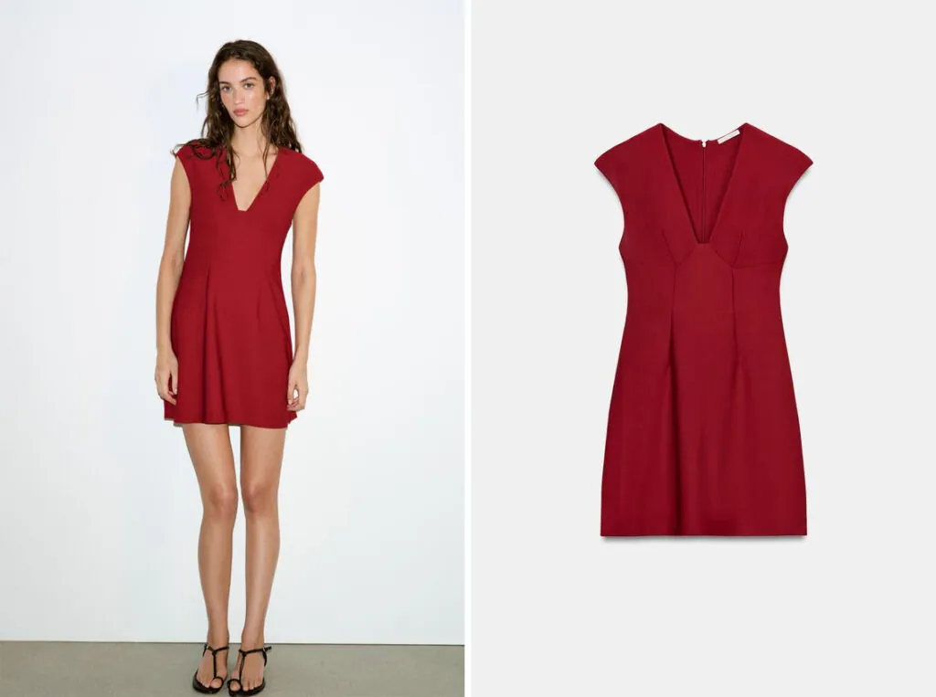 Vestido corto rojo de Zara. (PVP: 25.95€)