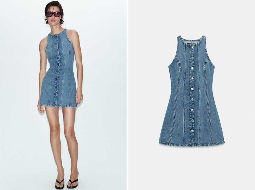 Vestido corto vaquero de Zara. (PVP: 29.95€)