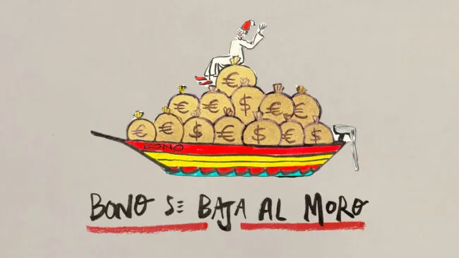 La viñeta animada sobre... Bono se baja al moro