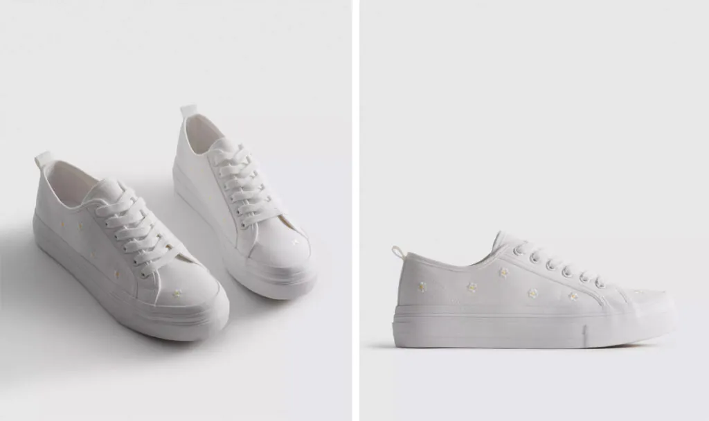 Zapatillas con flores bordadas de Primark. (PVP: 15€)