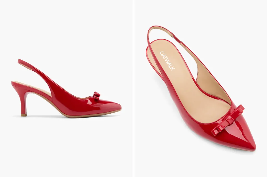 Zapatos destalonados en charol rojo de Deichmann. (PVP: 24.99€)