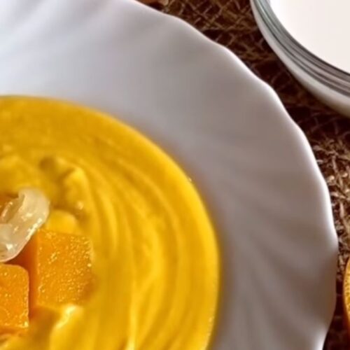Crema de calabaza con zumo de naranja de Martín Berasategui y el chef Wen