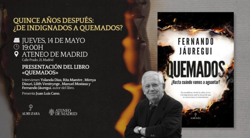 Cartel de la presentación del libro 'Quemados'