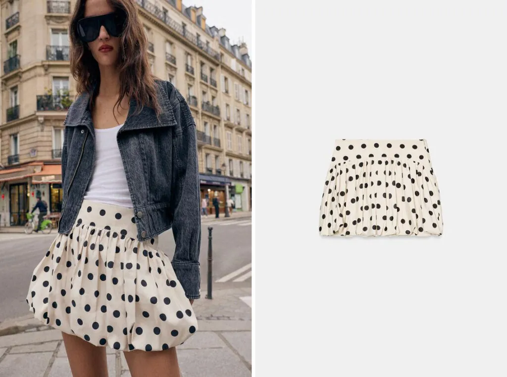 Falda globo de lunares de Zara. (PVP: 27.95€)