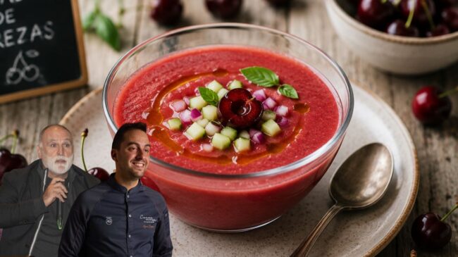 José Andrés y Manuel Berganza, cocineros españoles, coinciden: «El gazpacho no es solo de tomate, mejora si es de cerezas o de pepino y aguacate»