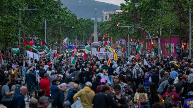 Centenares de personas piden en Barcelona la liberación de dos activistas de la flotilla