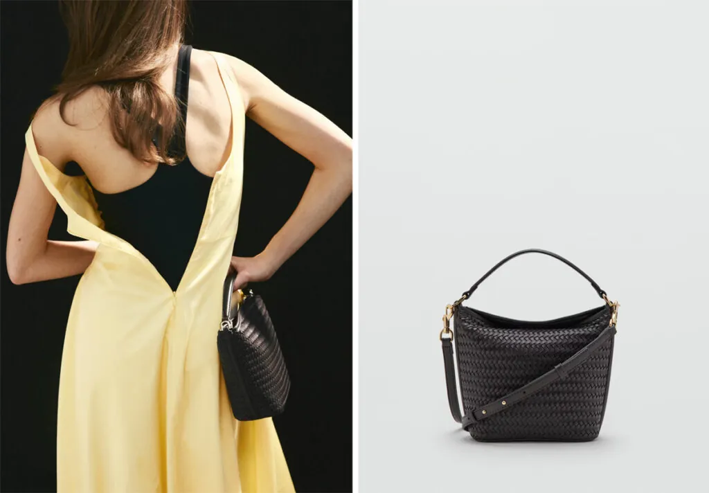 Bolso negro estilo Bucket de Mango. (PVP: 35.99€)