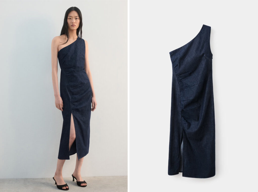 Vestido con un único tirante de Mango. (PVP: 39.95€)
