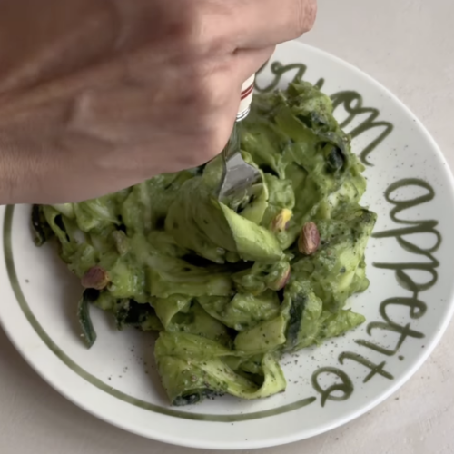 Papardelle de calabacín con pesto de aguacate de Marta Verona