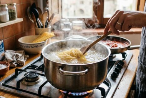 Los chefs italianos coinciden: la mejor manera de hacer pasta es cocerla tres minutos menos del tiempo indicado y mezclarla con la salsa en la olla
