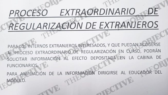 Prisiones coloca carteles en los módulos de las cárceles para acelerar la regularización