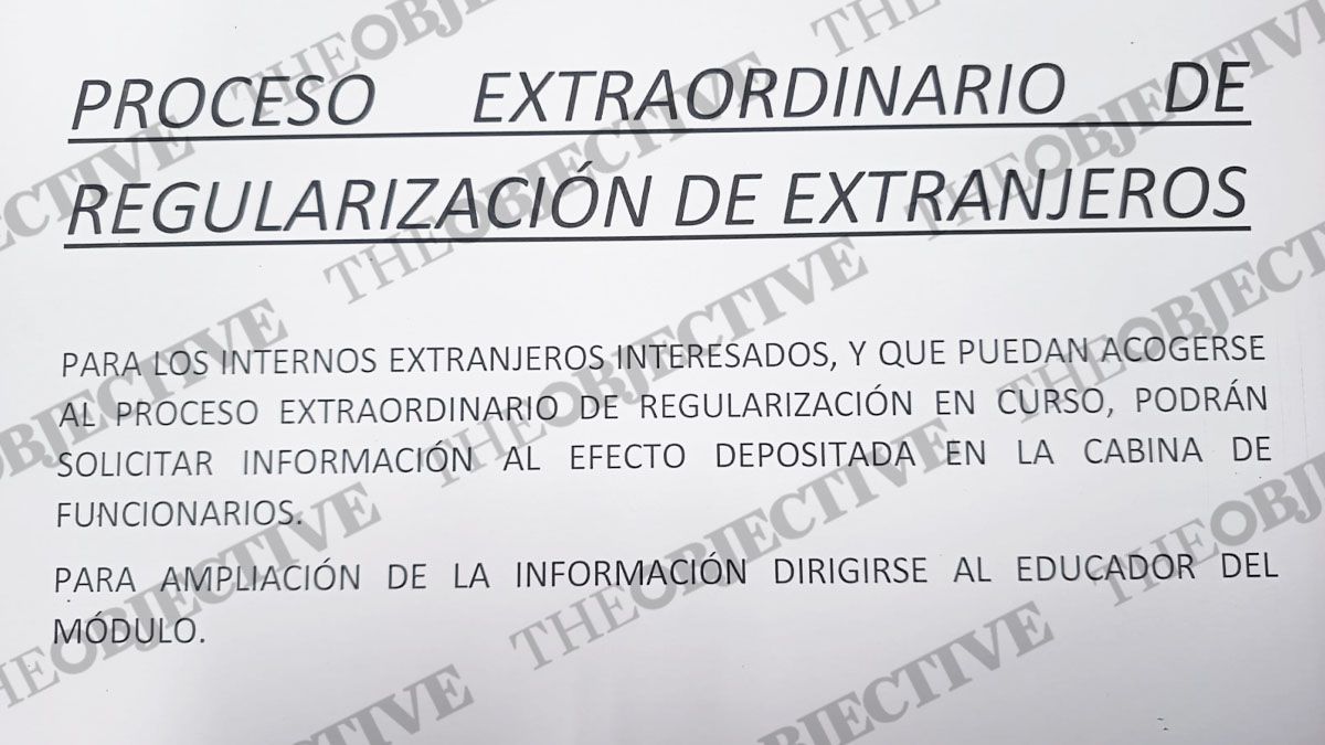 Prisiones coloca carteles en los módulos de las cárceles para acelerar la regularización
