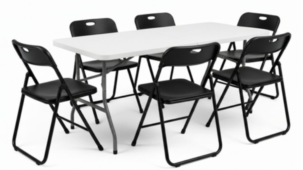 Mesa y sillas pegables