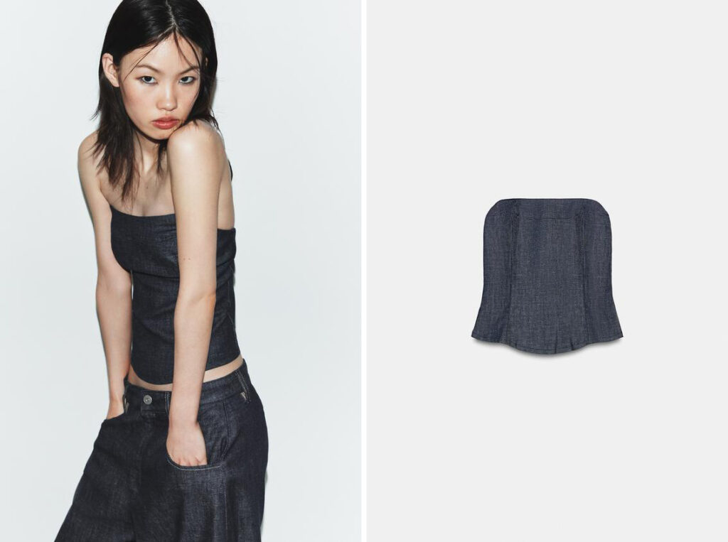 Top vaquero palabra de honor de Zara. (PVP: 22.99€)