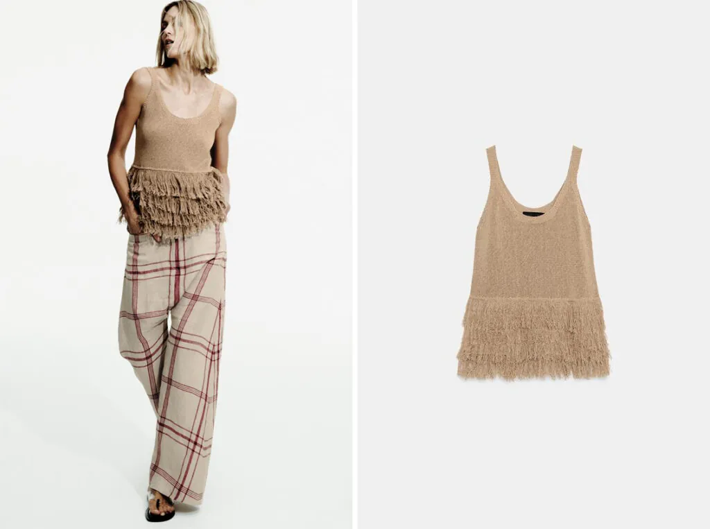 Top en tono crudo de Zara. (PVP: 19.95€)