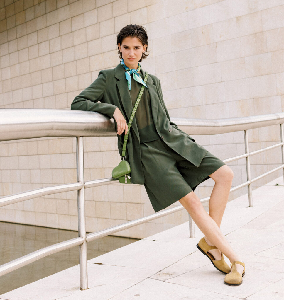 Traje de chaqueta verde oscuro de SKFK