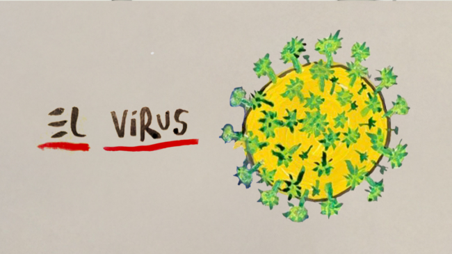 La viñeta animada sobre... El virus
