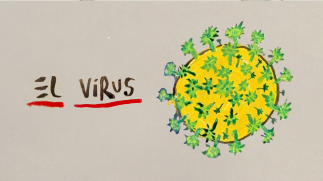 La viñeta animada sobre... El virus